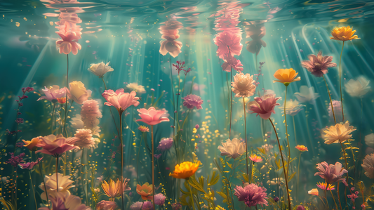 Einmal abtauchen – Fantasievolle Wandgestaltung mit KI-Designs wie dem "Unterwassergarten"