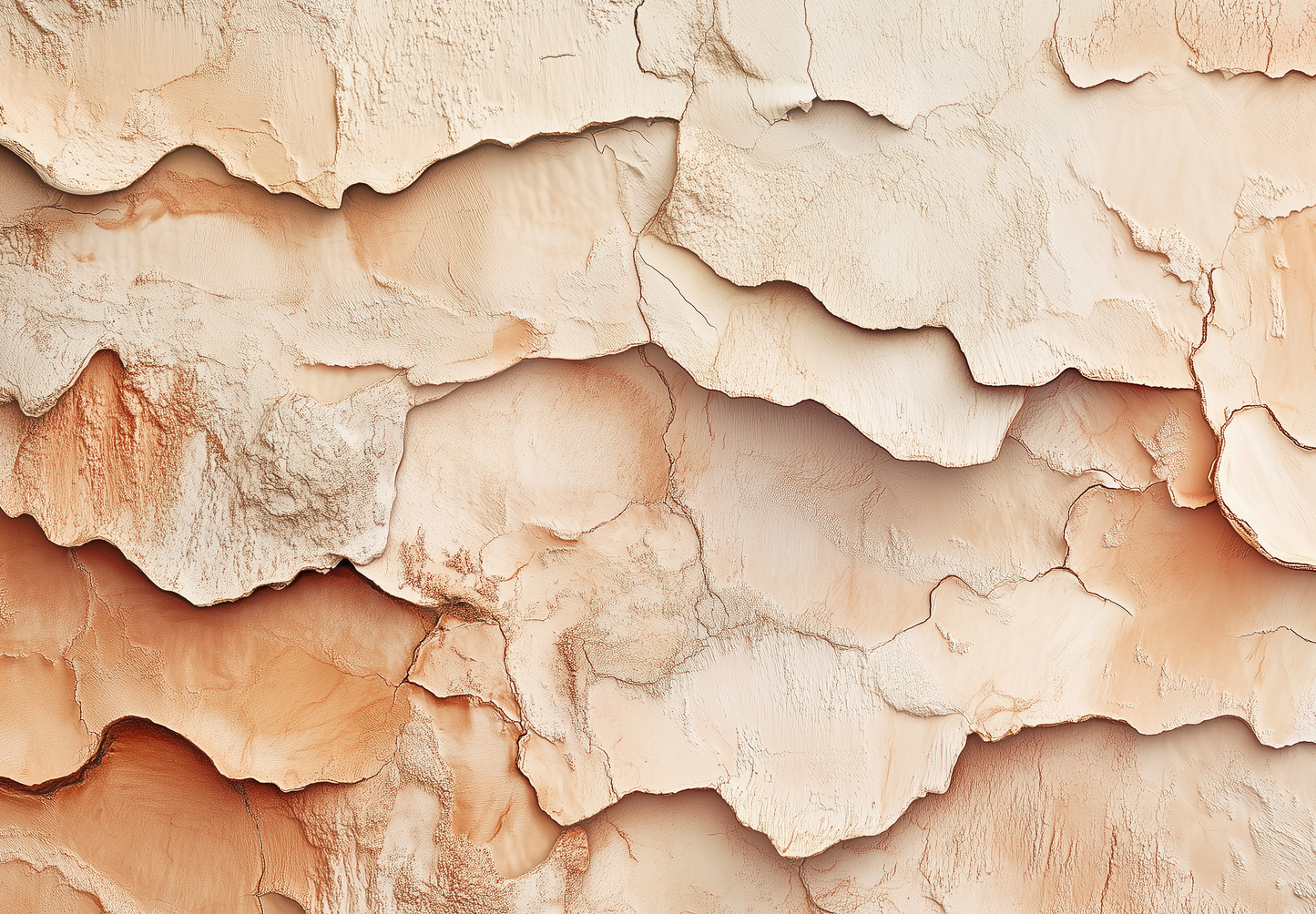 Selbstklebende Tapete „Terracotta Flow“ mit strukturierter Ton-Optik in Erdfarben – moderne Vliestapete für natürliche Raumgestaltung