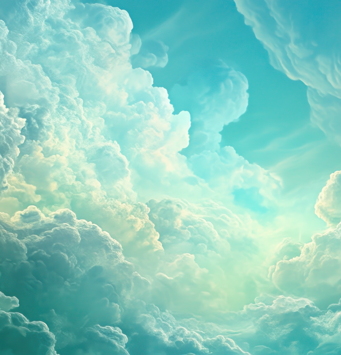 Heavenly Clouds – Fototapete mit Himmel & Wolken in Türkis
