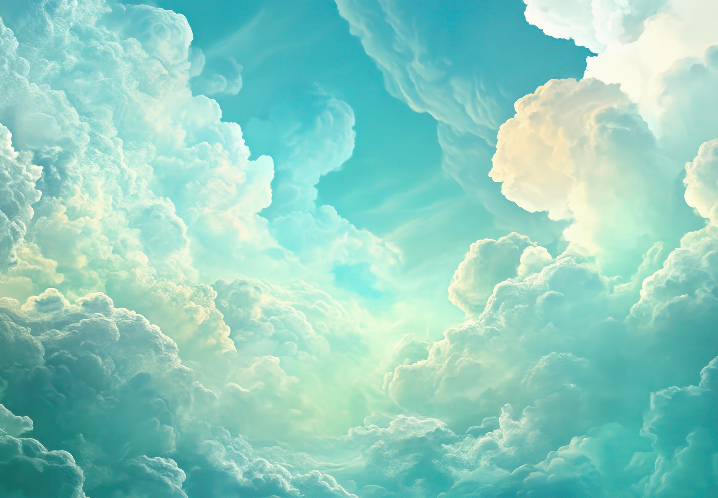 Heavenly Clouds – Fototapete mit Himmel & Wolken in Türkis