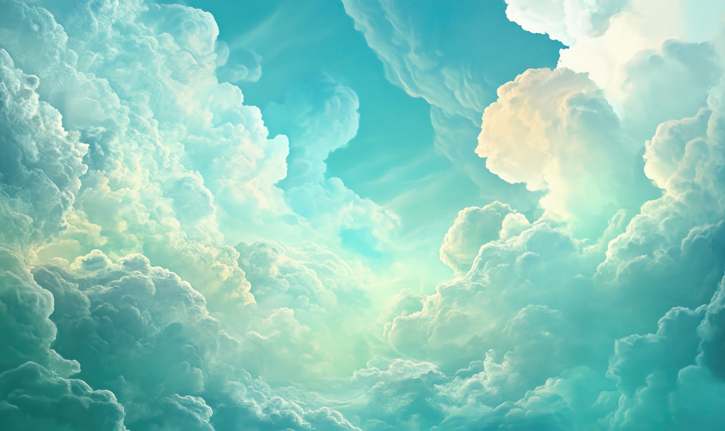 Heavenly Clouds – Fototapete mit Himmel & Wolken in Türkis