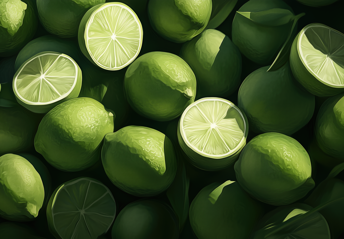 Lime Garden – Frische Digitaltapete mit Limettenmotiv für Küche & Wohnbereich
