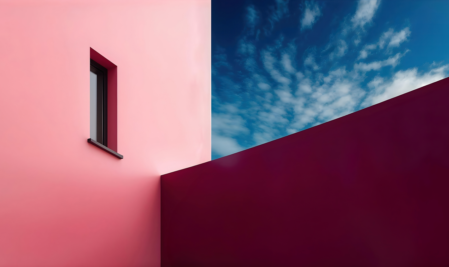 Urbanes Lichtspiel – Moderne Fototapete mit architektonischer Eleganz und Farbtiefe