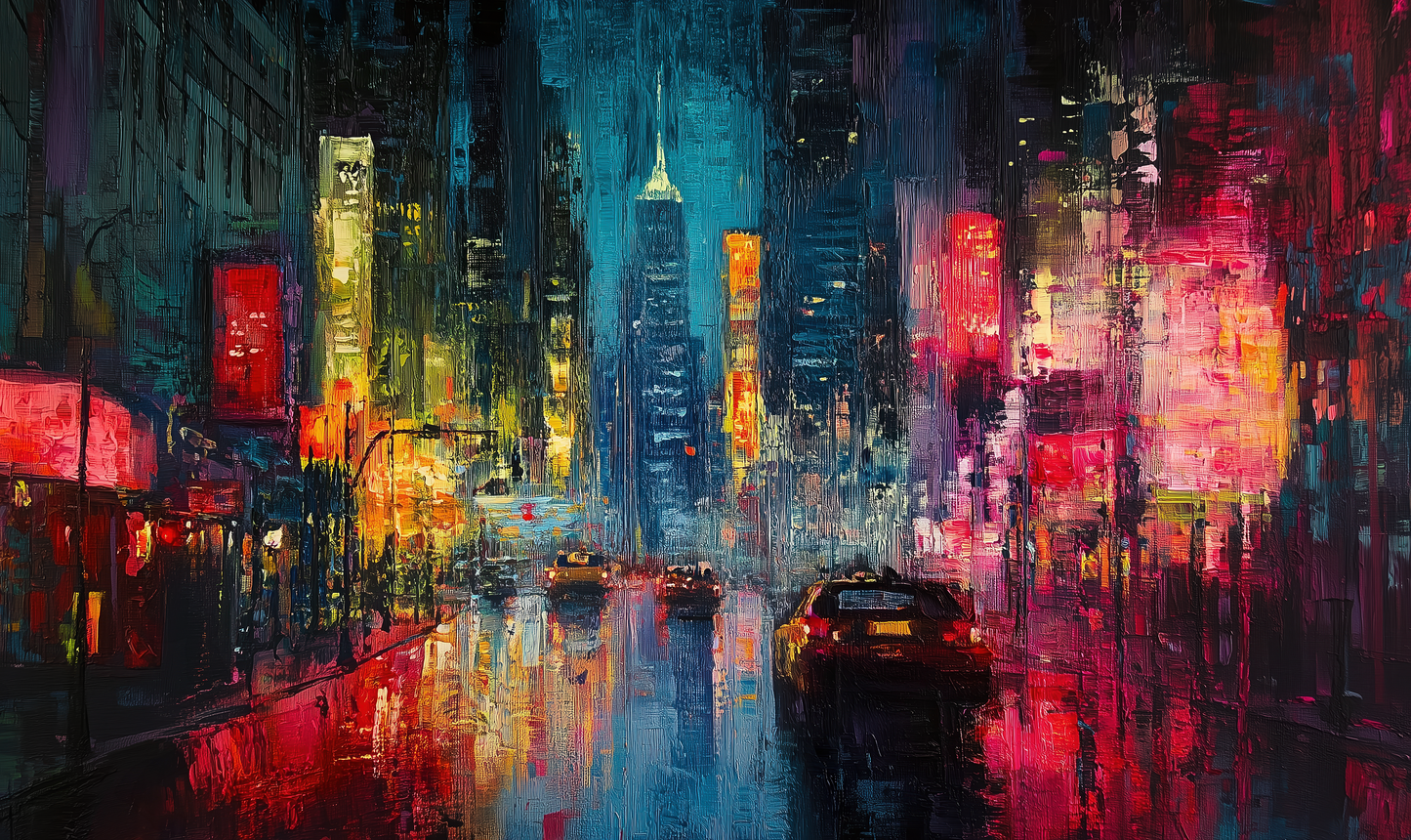 Neon Nights – Großstadtenergie als Wandkunst