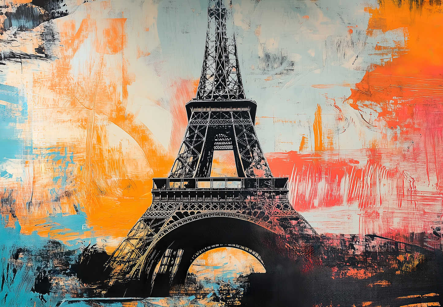 Paris Pop – Pop-Art Wandbild mit Eiffelturm-Motiv