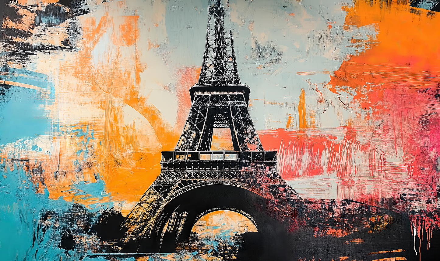 Paris Pop – Pop-Art Wandbild mit Eiffelturm-Motiv