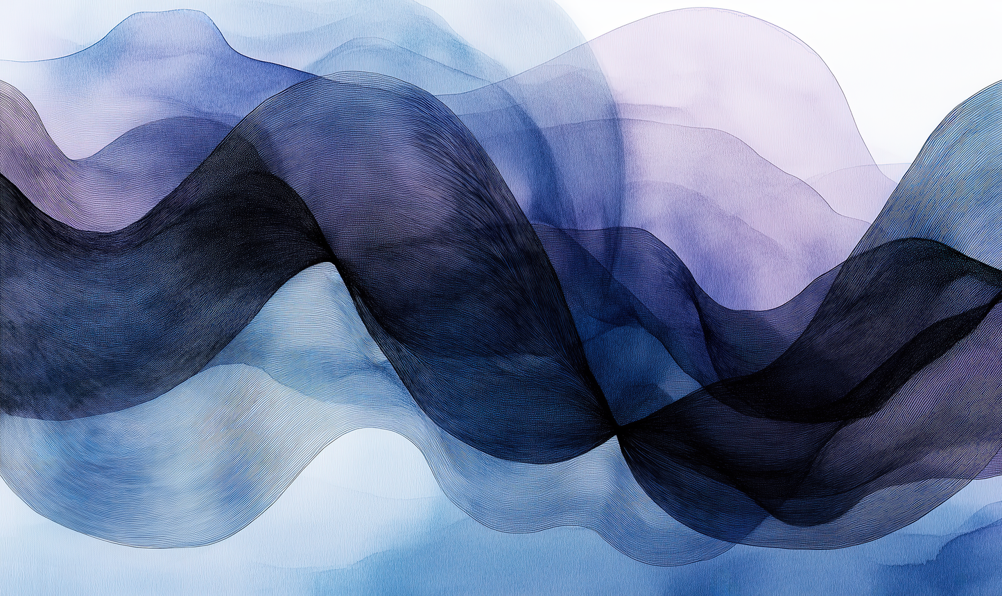 Tintenfluss – Abstrakte Digitaltapete mit Farbverläufen in Indigo und Nachtblau