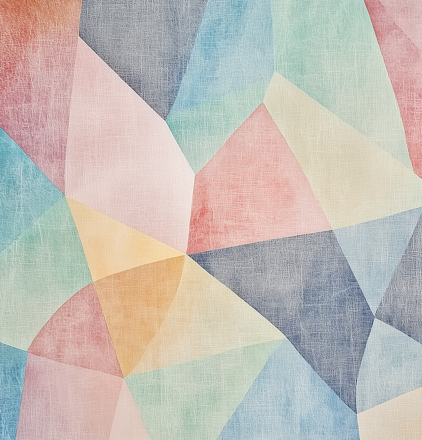 Pastellmosaik – Selbstklebende Tapete in Aquarell-Optik mit geometrischer Leichtigkeit
