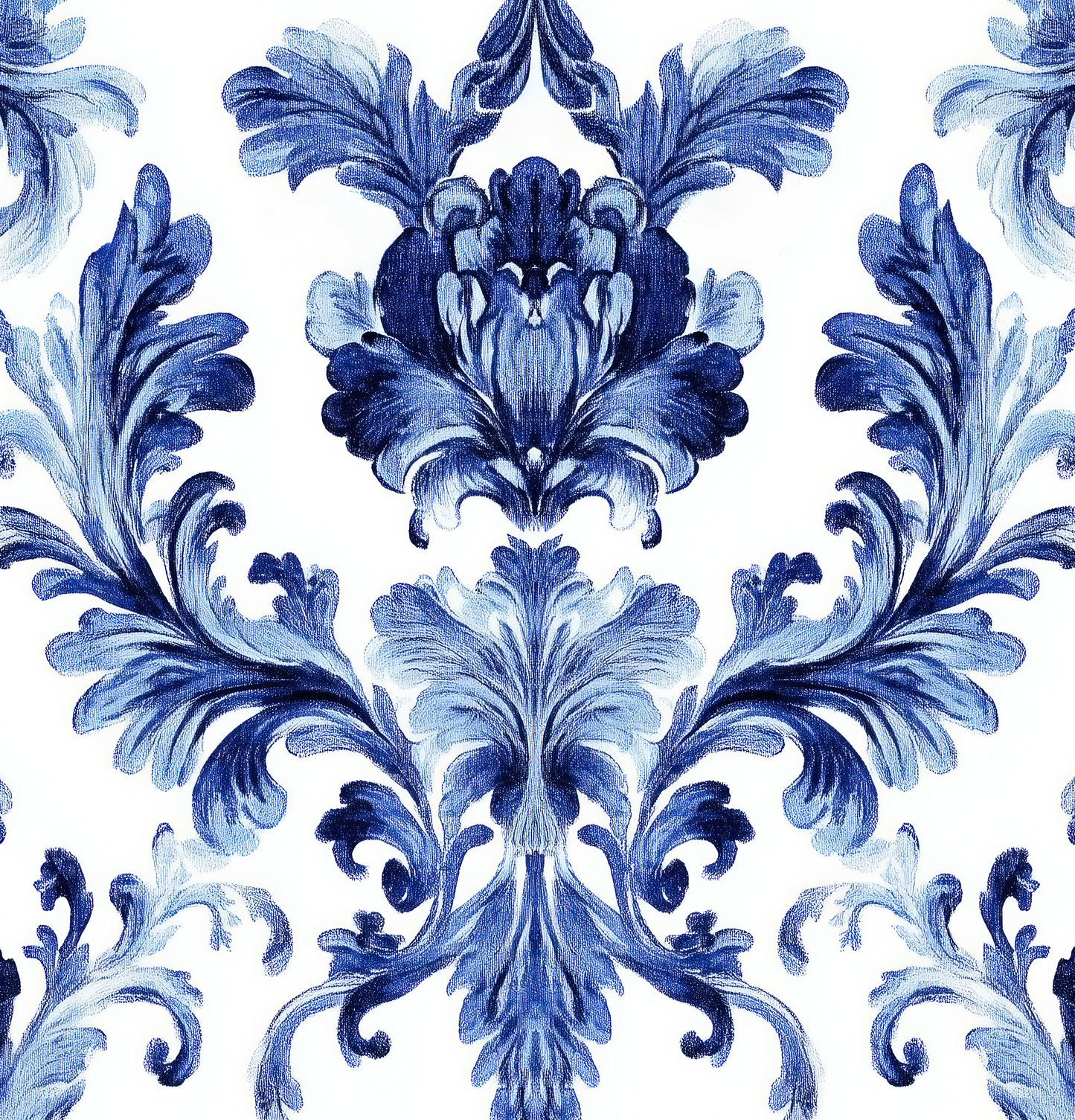 Château Bleu – Selbstklebende Tapete im französischen Ornamentstil
