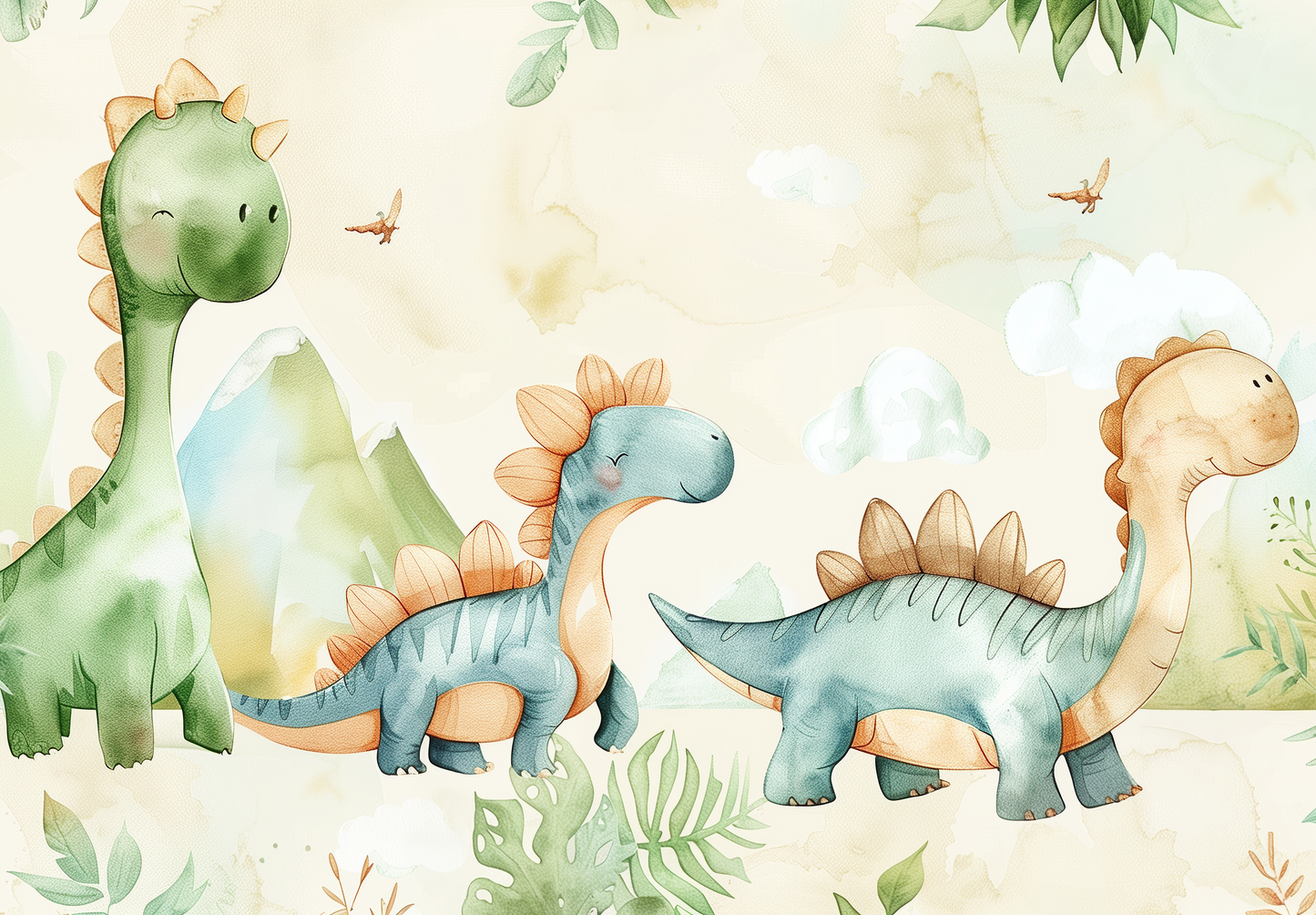 Dino-Tapete Kinderzimmer – Selbstklebende Tapete | Wall of Nova