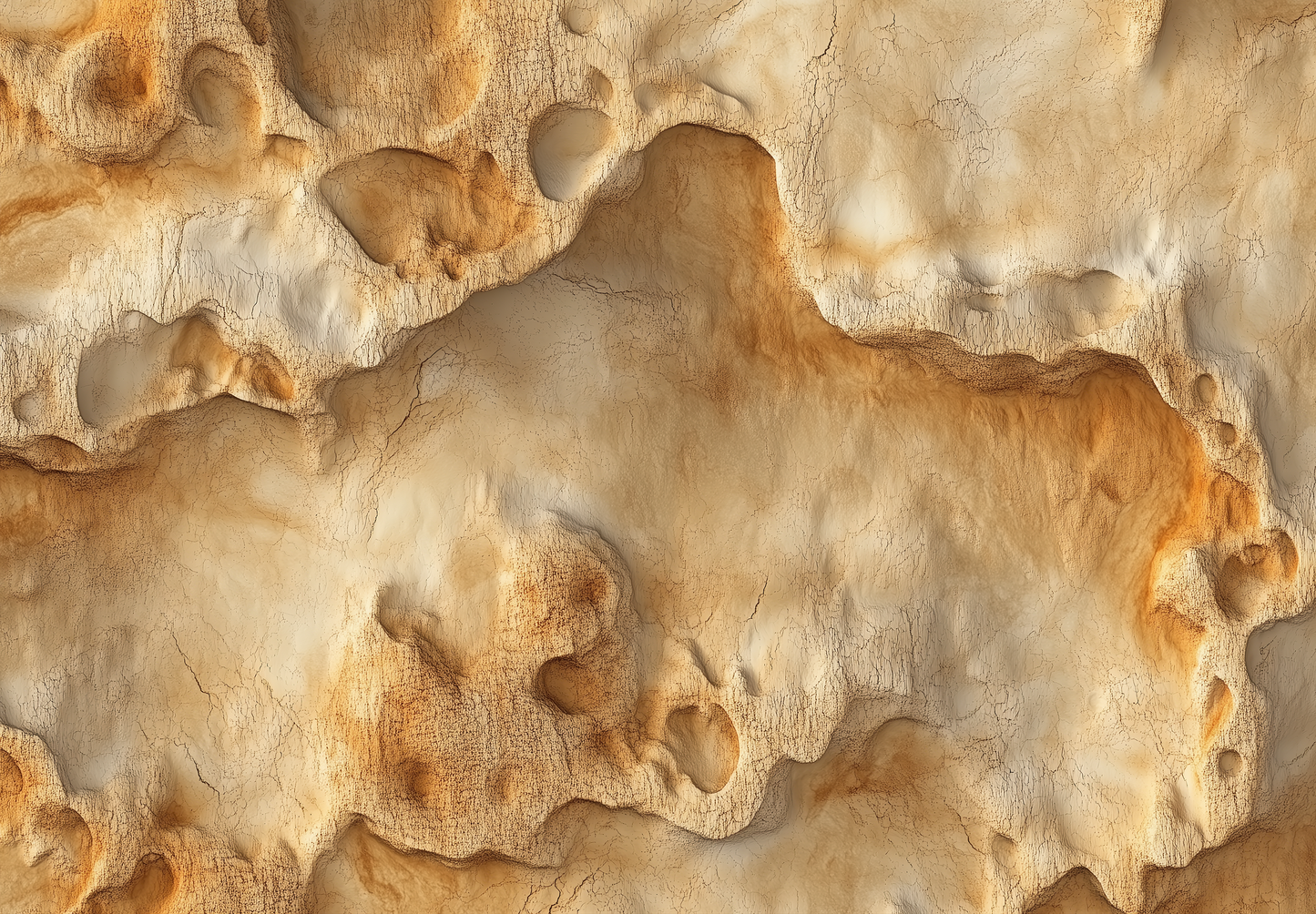 Fossile Forme – selbstklebende Steintapete in Beige & Ocker