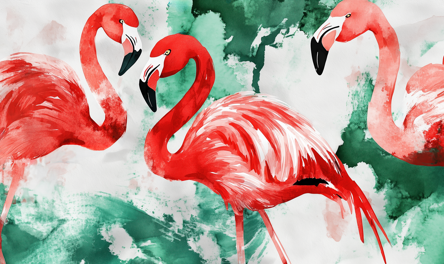 Flamingo Fiesta – Self-adhesive digital wallpaper with exotic flamingo motif
