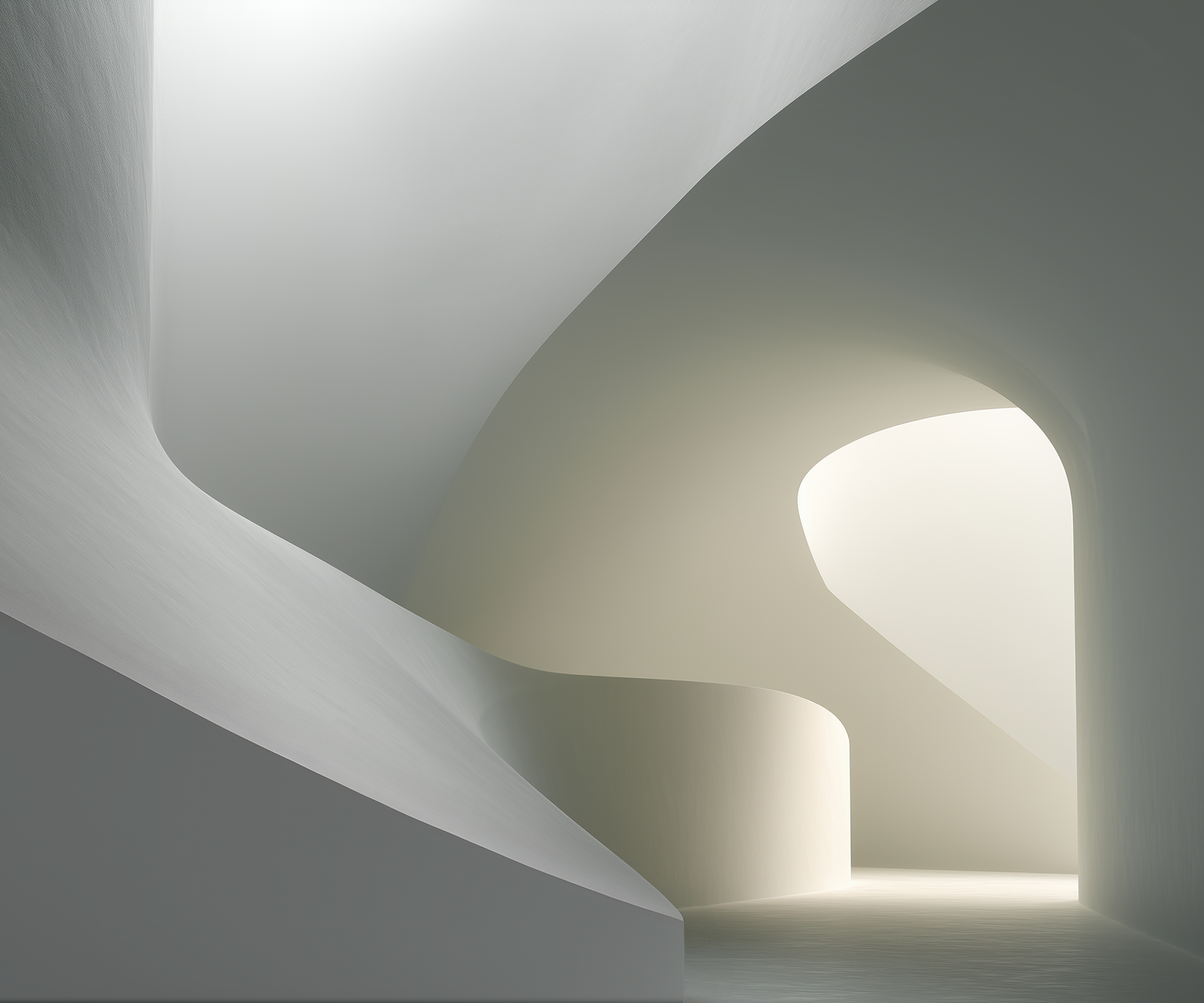 Moderne Design-Tapete Raum aus Licht – minimalistisch, abstrakt, in Grautönen – selbstklebende Digitaltapete