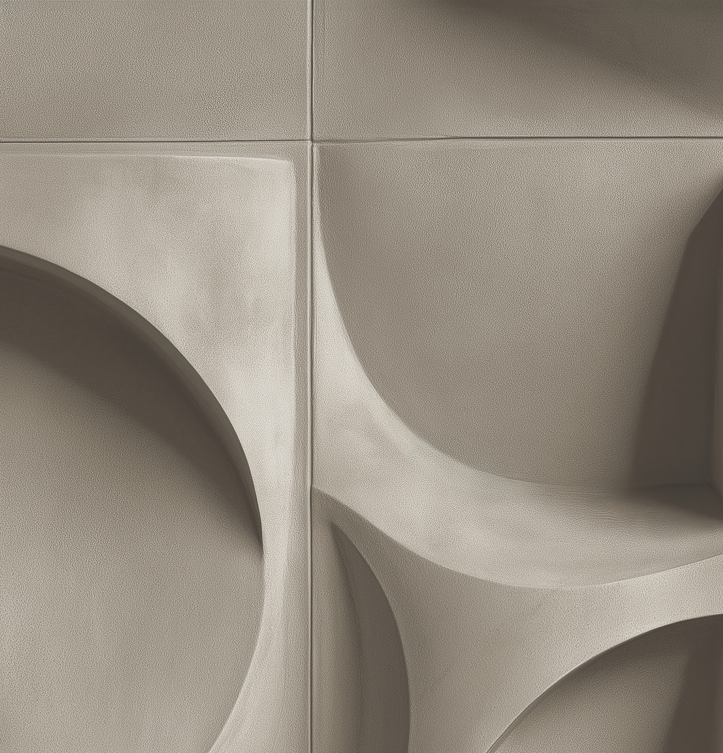Digitaltapete mit 3D-Relief in geometrischem Muster und sandfarbener Oberfläche – moderne, skulpturale Wandgestaltung.