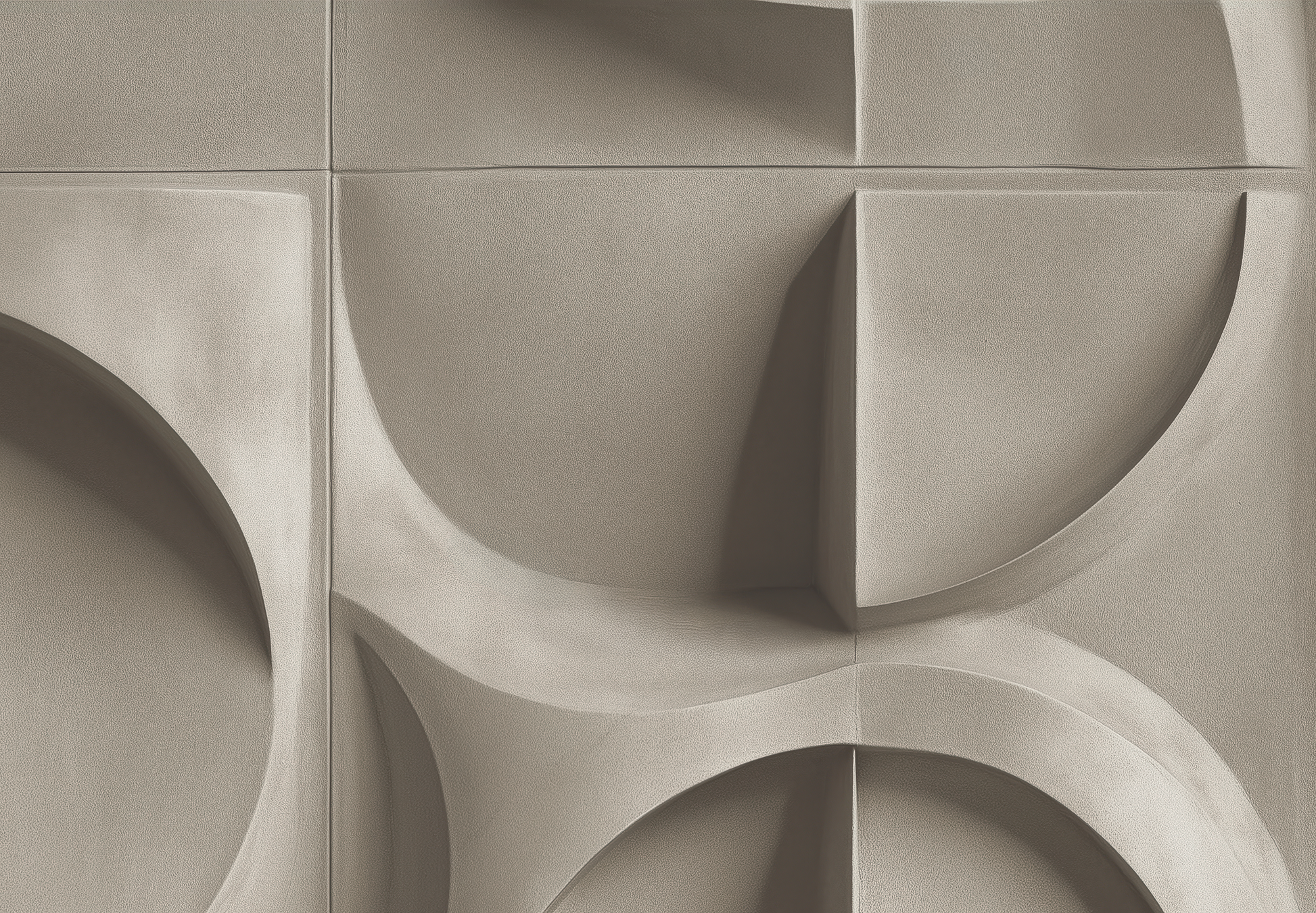 Digitaltapete mit 3D-Relief in geometrischem Muster und sandfarbener Oberfläche – moderne, skulpturale Wandgestaltung.