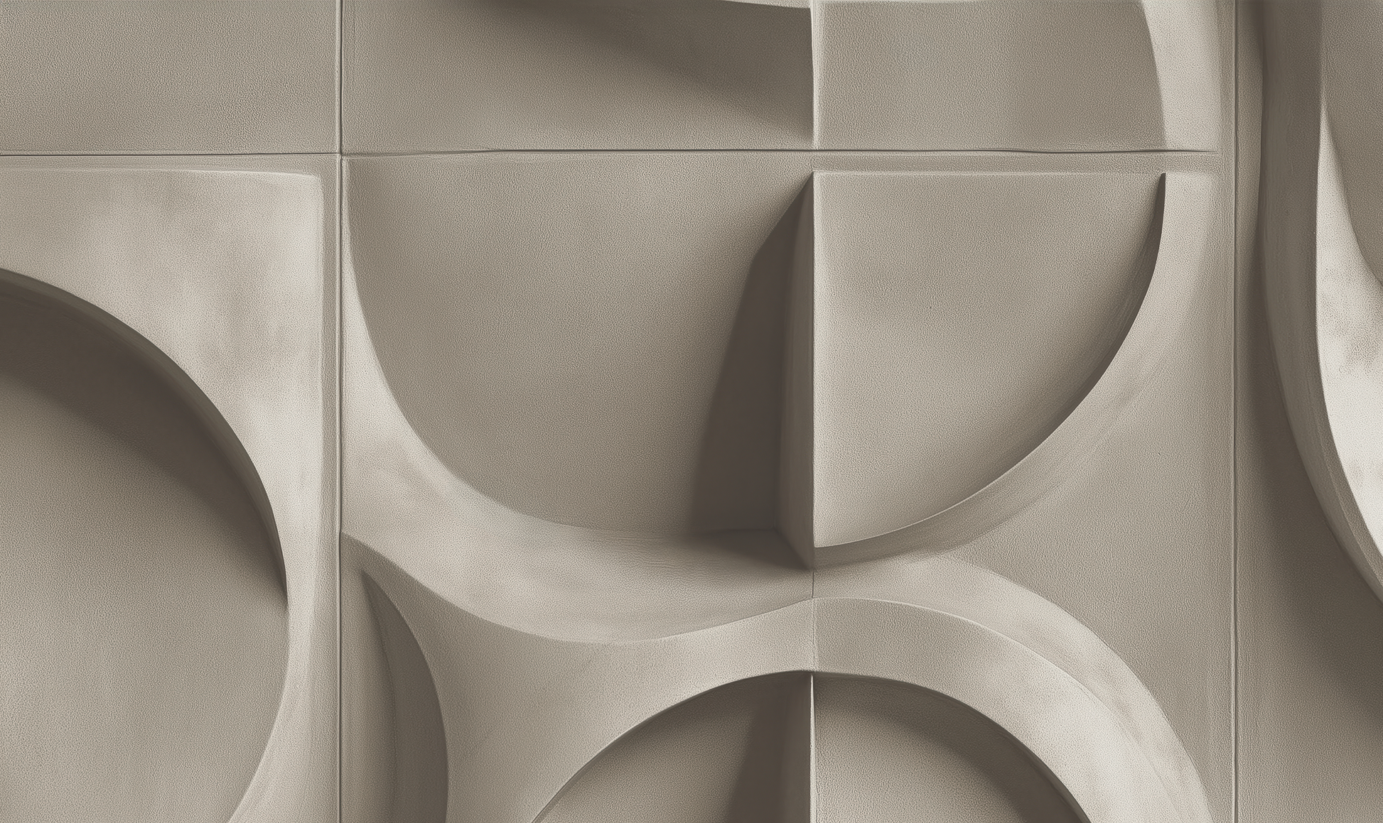 Digitaltapete mit 3D-Relief in geometrischem Muster und sandfarbener Oberfläche – moderne, skulpturale Wandgestaltung.