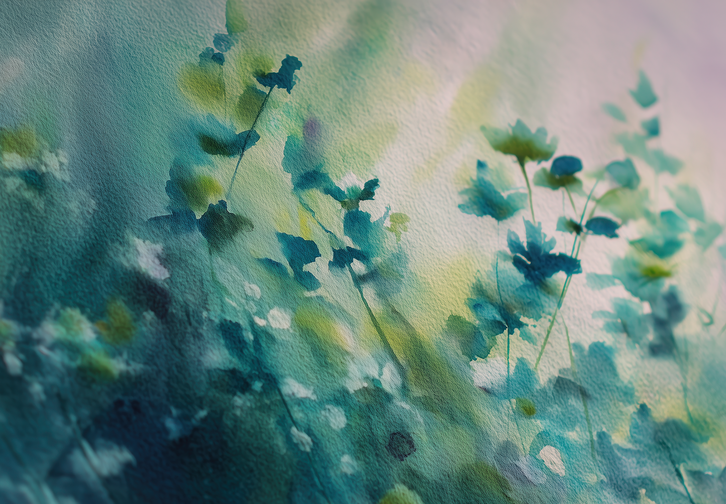 Aquarellwiese - Selbstklebende Tapete | Wall of Nova