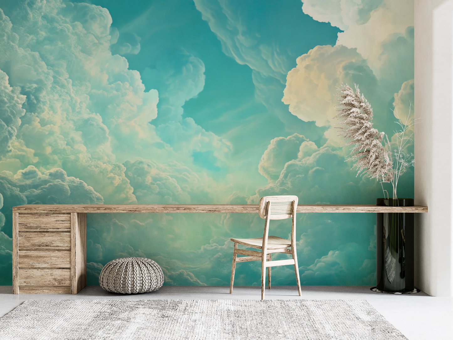 Heavenly Clouds – Fototapete mit Himmel & Wolken in Türkis