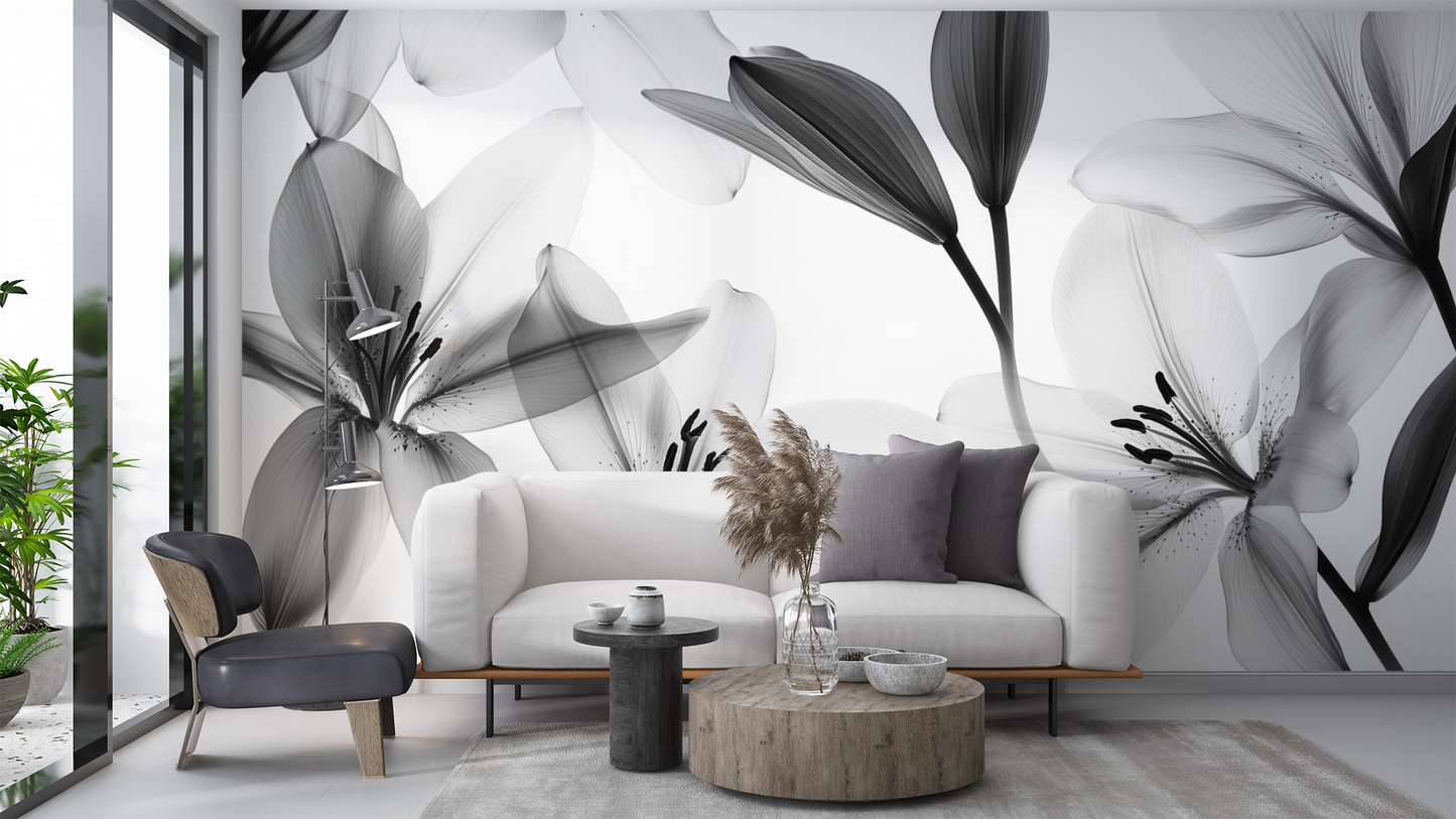 Lily Noir – Selbstklebende Tapete | Wall of Nova