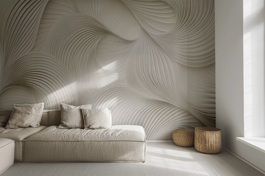 Whispering Flow - Self-adhesive digital wallpaper with organic line motif