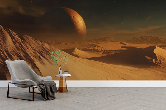 Mars Light – Self-adhesive digital wallpaper with cinematic desert landscape