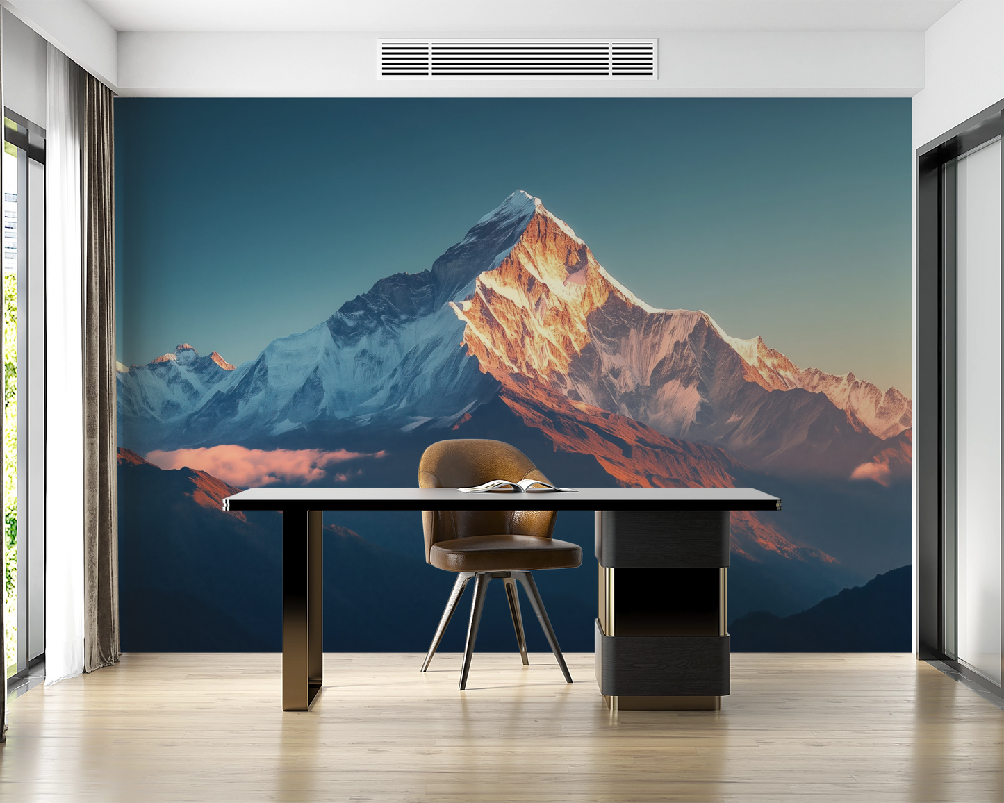 Gipfellicht – Selbstklebende Tapete mit alpinem Sonnenaufgang