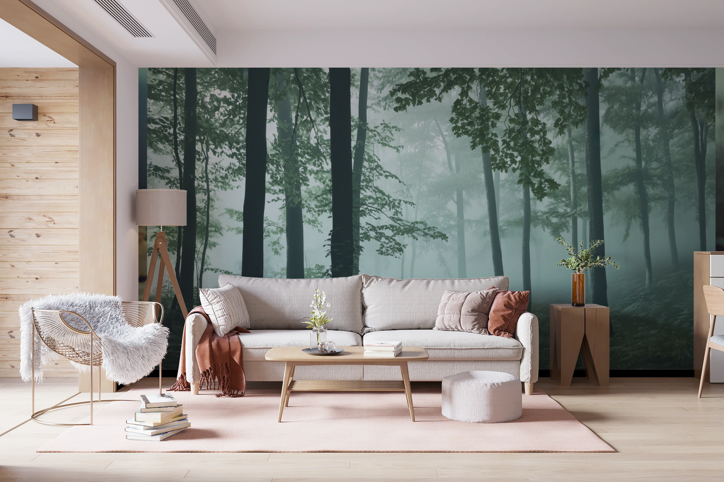 Forest Whisper – Selbstklebende Tapete im Biophilic Design