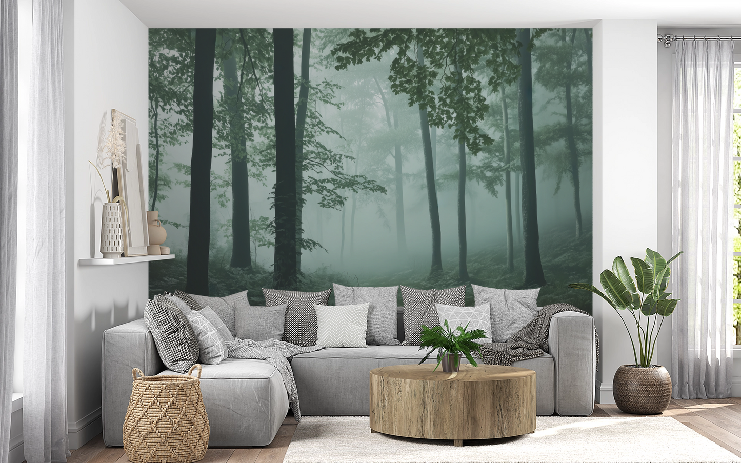 Forest Whisper – Selbstklebende Tapete im Biophilic Design
