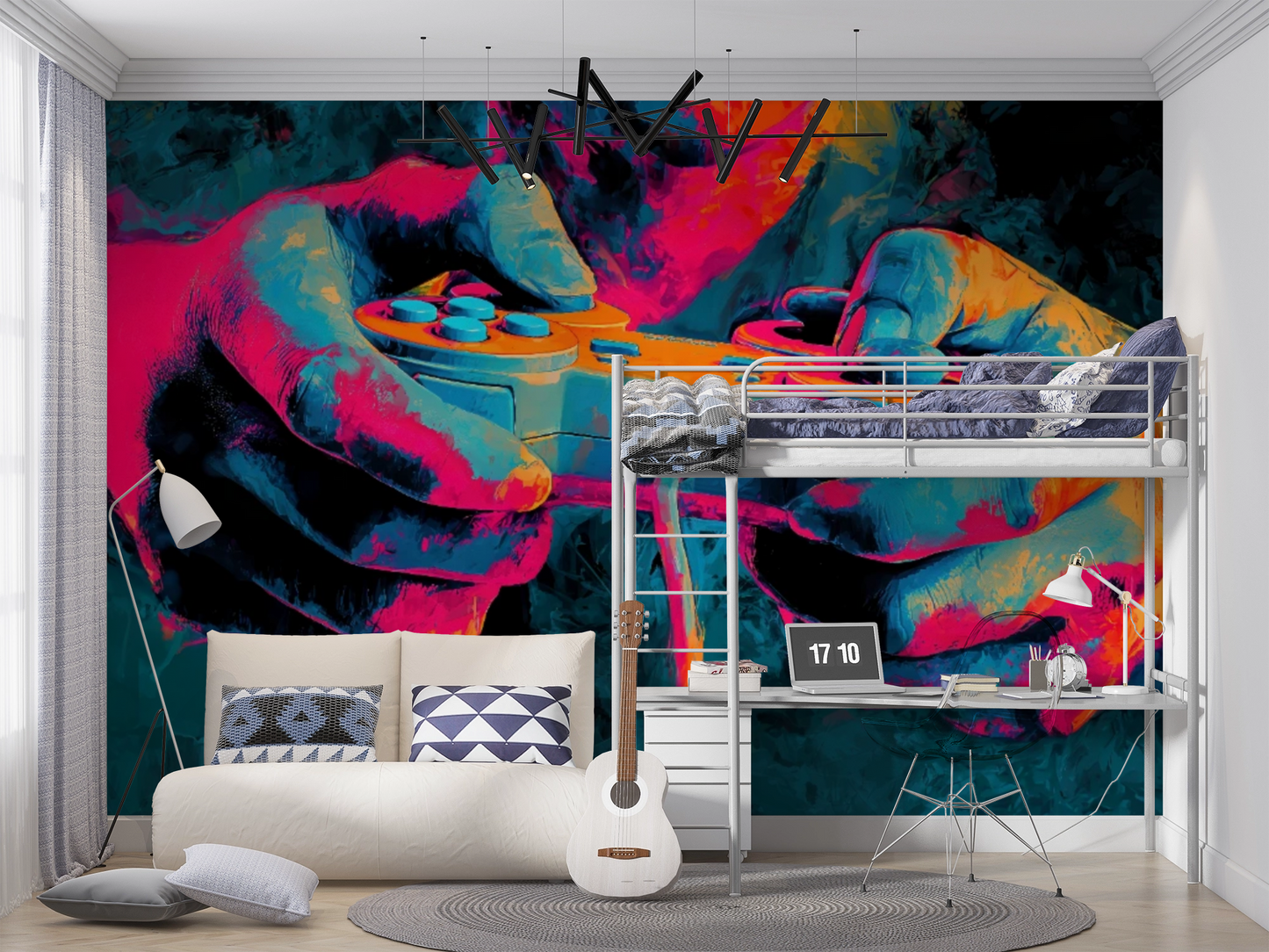 Neon Gamer - Self-adhesive Wallpaper | Wall of Nova