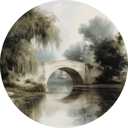 Runder Wandsticker Reflection – Landschaftsdesign für stilvolle Wohnräume | Wall of Nova