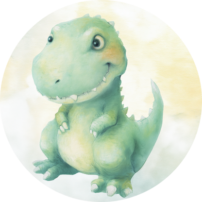Wandsticker selbstklebend „Dot“ – Süßer Dinosaurier im Kreisdesign fürs Kinderzimmer  | Wall of Nova