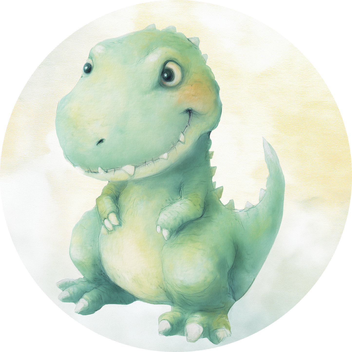 Wandsticker selbstklebend „Dot“ – Süßer Dinosaurier im Kreisdesign fürs Kinderzimmer  | Wall of Nova