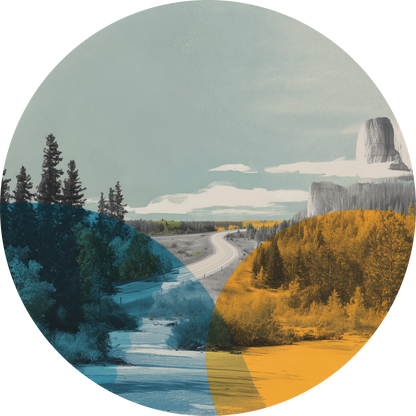 Wandsticker selbstklebend Dot – Modernes rundes Landschaftsdesign | Wall of Nova