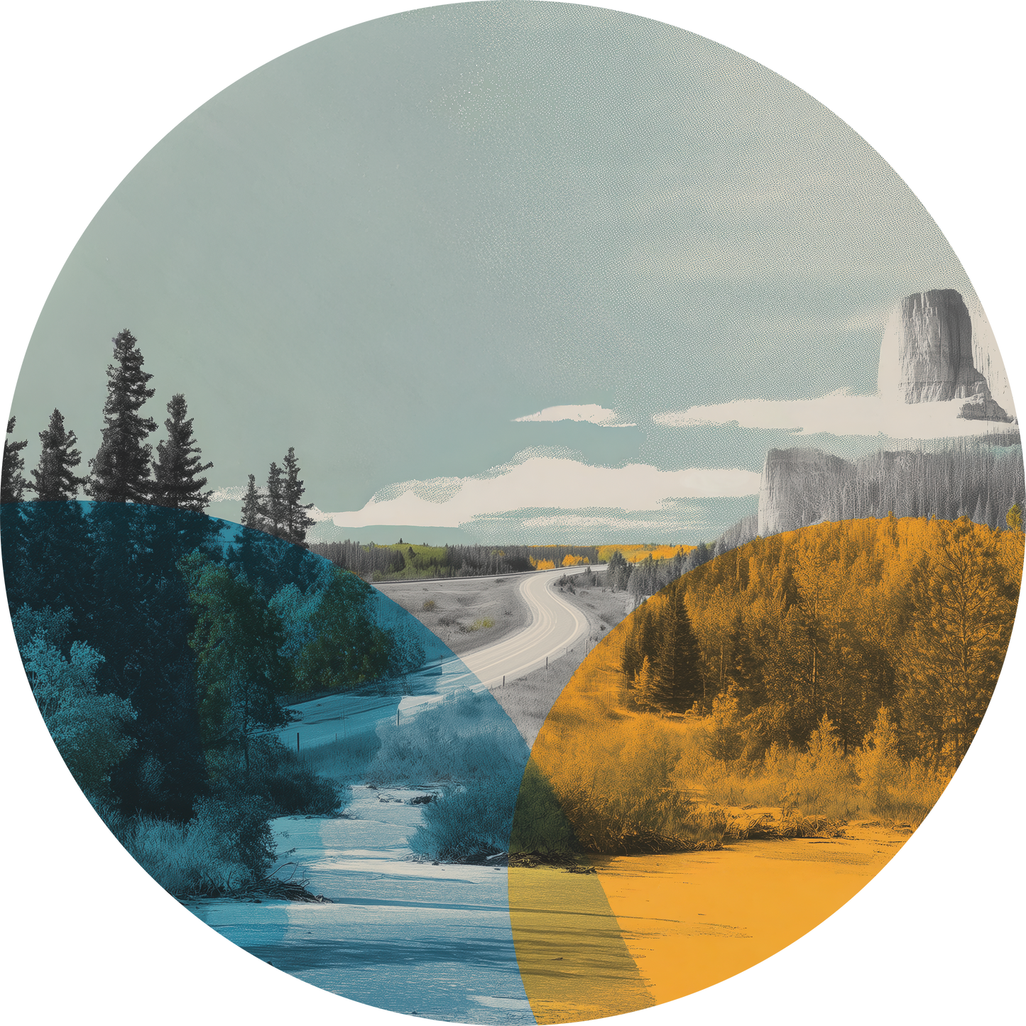 Wandsticker selbstklebend Dot – Modernes rundes Landschaftsdesign | Wall of Nova