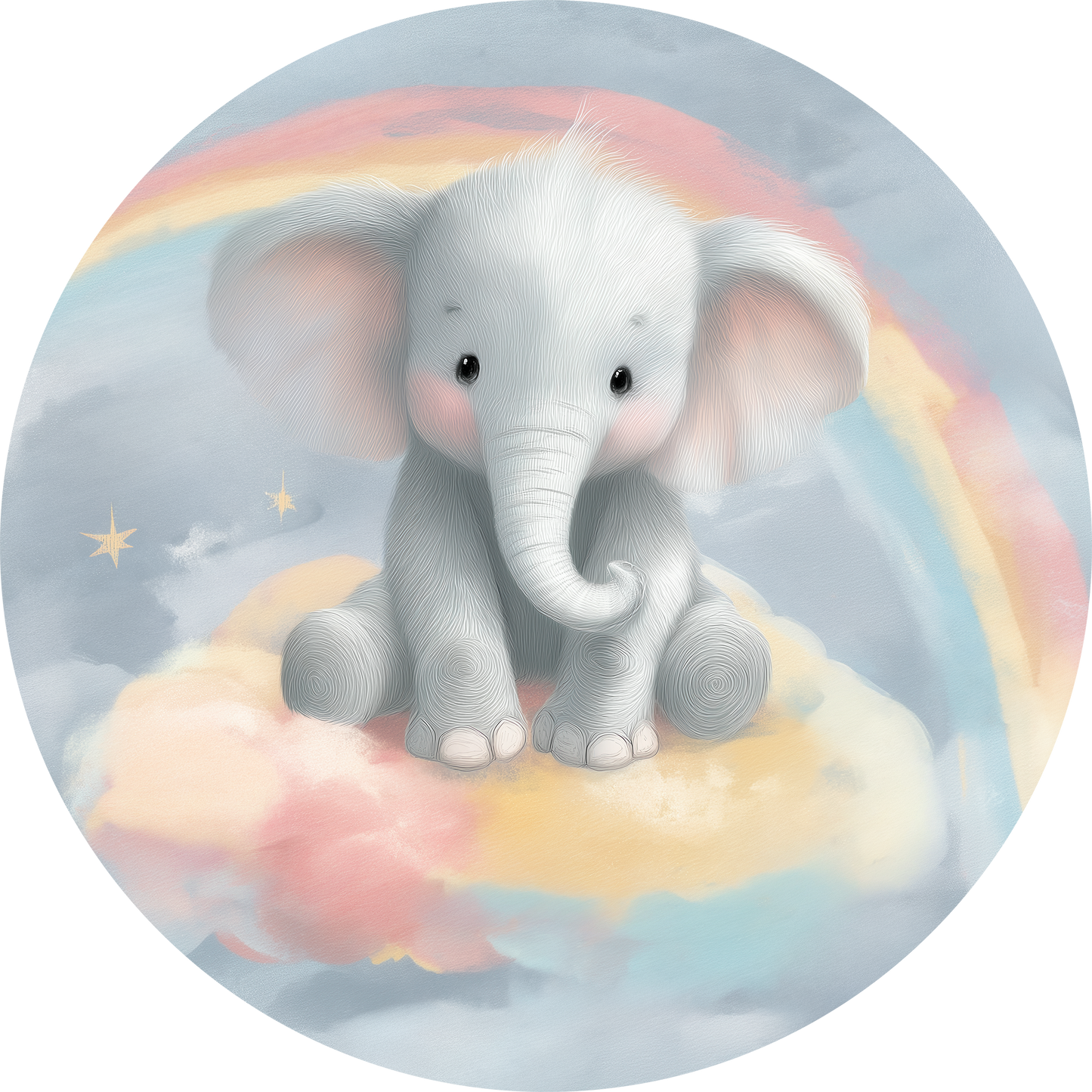 Wandsticker selbstklebend „Dot“ – Süßer Elefant im Kreisdesign fürs Kinderzimmer | Wall of Nova