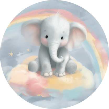 Wandsticker selbstklebend „Dot“ – Süßer Elefant im Kreisdesign fürs Kinderzimmer | Wall of Nova