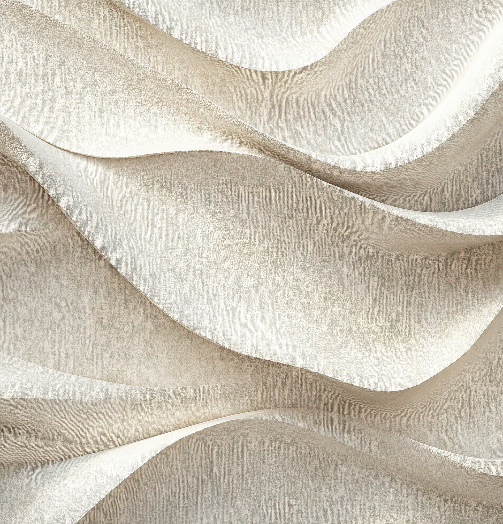 Selbstklebende Tapete „Fließendes Leinen“ – wellenartige Sandstruktur in Beige und Elfenbein, stoffartige Oberfläche
