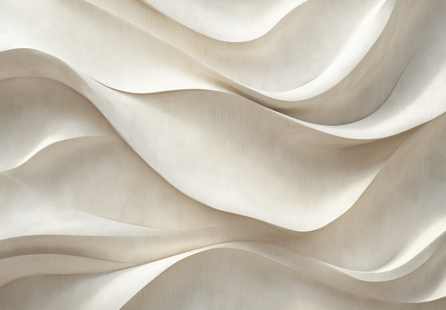 Selbstklebende Tapete „Fließendes Leinen“ – wellenartige Sandstruktur in Beige und Elfenbein, stoffartige Oberfläche