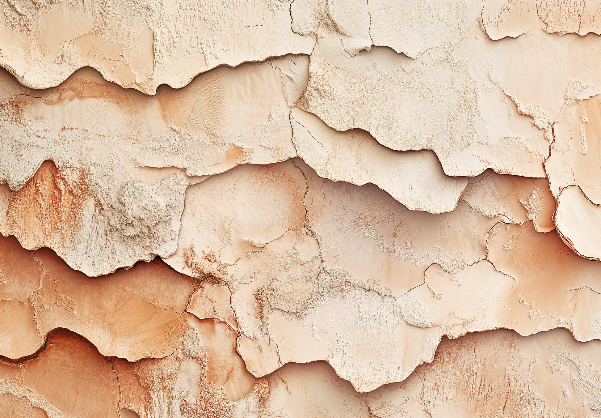 Selbstklebende Tapete „Terracotta Flow“ mit strukturierter Ton-Optik in Erdfarben – moderne Vliestapete für natürliche Raumgestaltung