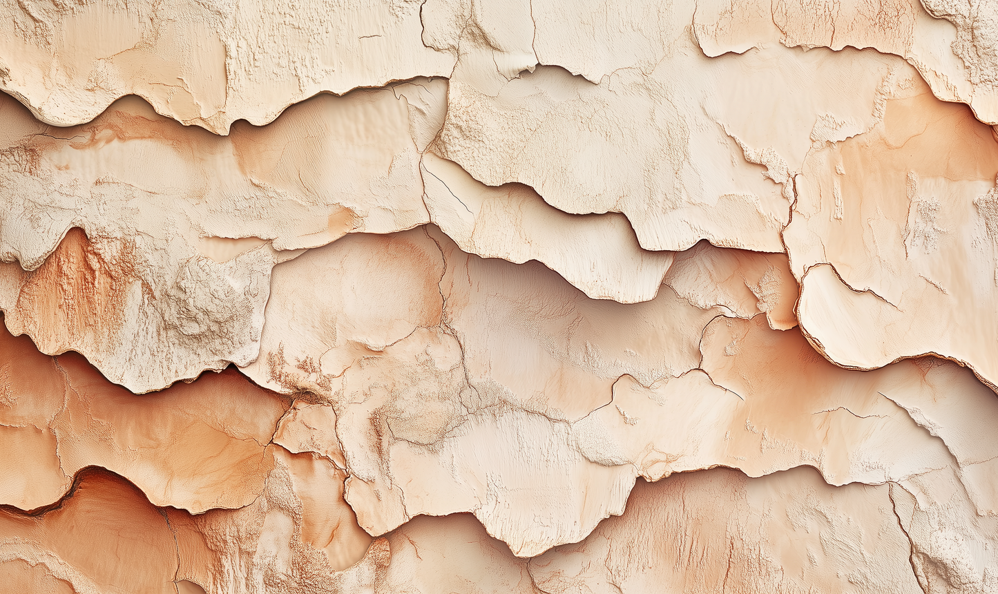 Selbstklebende Tapete „Terracotta Flow“ mit strukturierter Ton-Optik in Erdfarben – moderne Vliestapete für natürliche Raumgestaltung