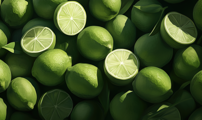 Lime Garden – Frische Digitaltapete mit Limettenmotiv für Küche & Wohnbereich
