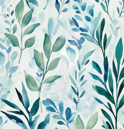 Flow – Digitale Tapete mit Aquarell-Design aus Eukalyptus, Nebel & Naturtönen