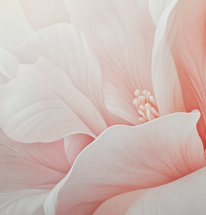 Blush Blossom  – Florale Digitaltapete in Rosé & Naturtönen auf Vlies