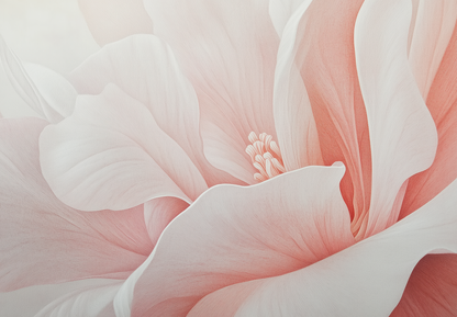 Blush Blossom  – Florale Digitaltapete in Rosé & Naturtönen auf Vlies