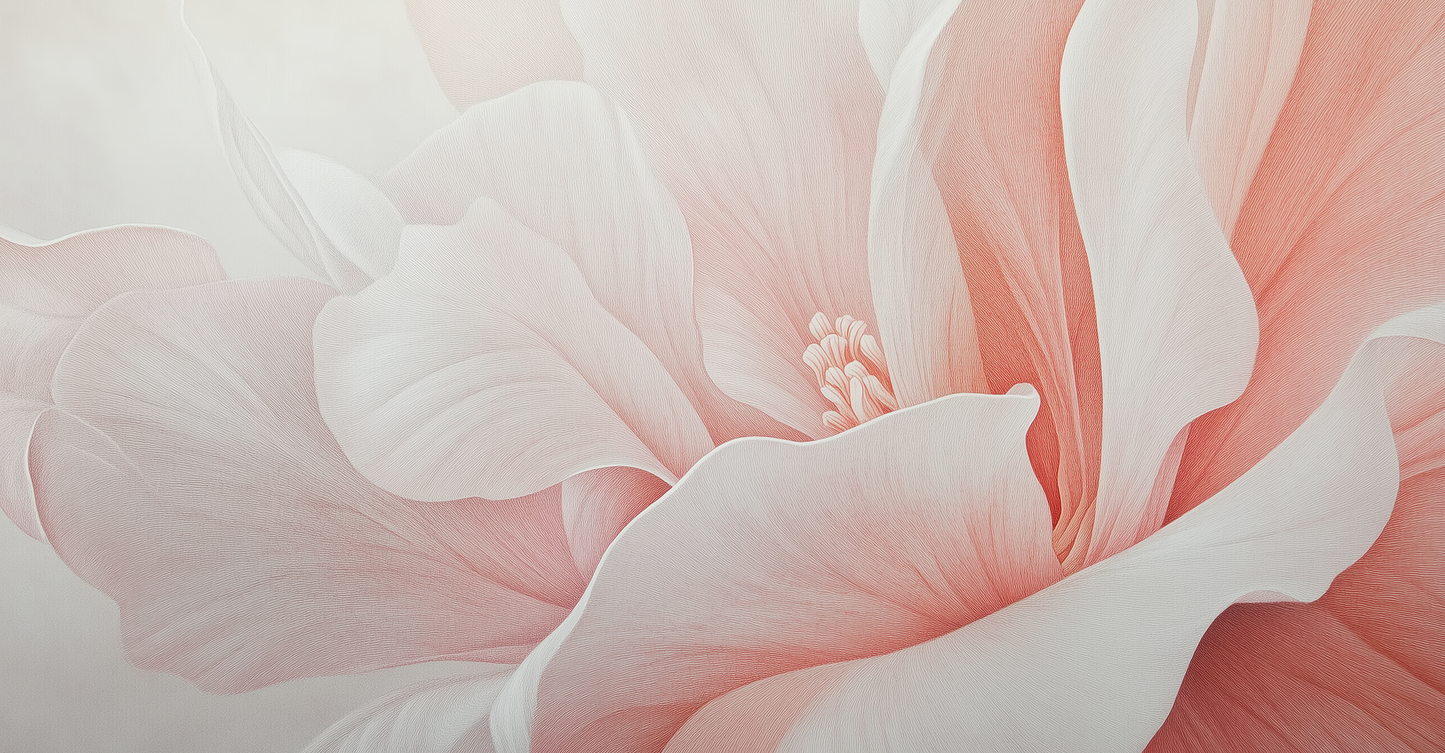 Blush Blossom  – Florale Digitaltapete in Rosé & Naturtönen auf Vlies