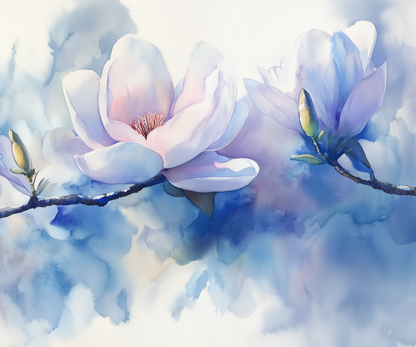 Magnolia Harmonie – Digitale Blütentapete im Aquarellstil