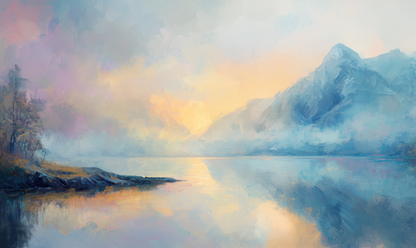 Nordlichtklang – Digitales Wandbild mit Fjordlandschaft
