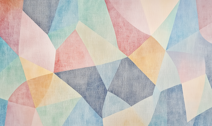 Pastellmosaik – Selbstklebende Tapete in Aquarell-Optik mit geometrischer Leichtigkeit