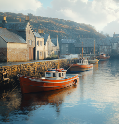 Harbour Haze – Selbstklebende Tapete im maritimen Cottage-Stil