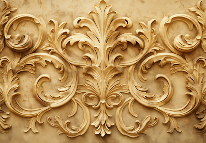 Luxustapete Barocco Oro – goldene Ornamente im Versailles-Stil – selbstklebend, für klassische Interieurs
